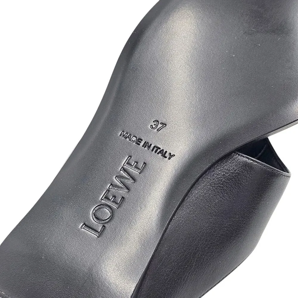 Loewe Toggle Flat Sandals Calfskin Leather Black - NWB $1100